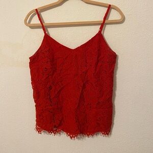 Miami Bold Red Lace Camisole